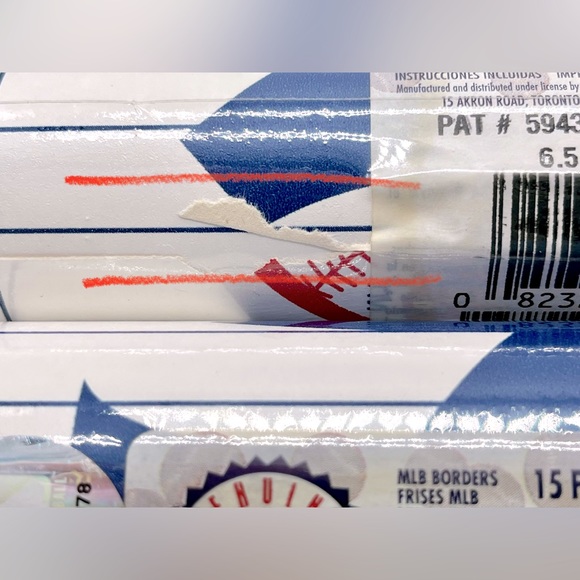 Lot of 2 Rolls NY Yankees Wall Border, 15 FT x 6.5 IN (30 FT), AS-IS Condition - Picture 2 of 2